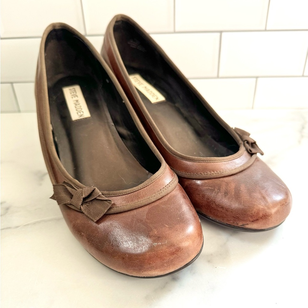 Steve Madden Brown Leather High Heels - Picture 2 of 8